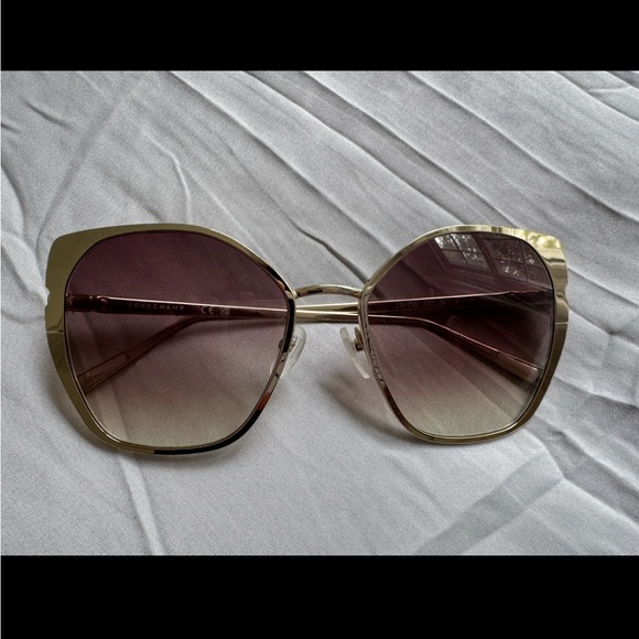Longchamp Women's Cat Eye Sunglasses with Gold Frame